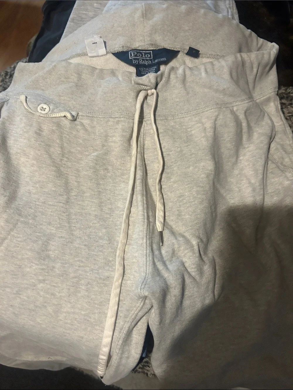 Polo by Ralph Lauren Light Heather Gray Athletic Drawstring Shorts